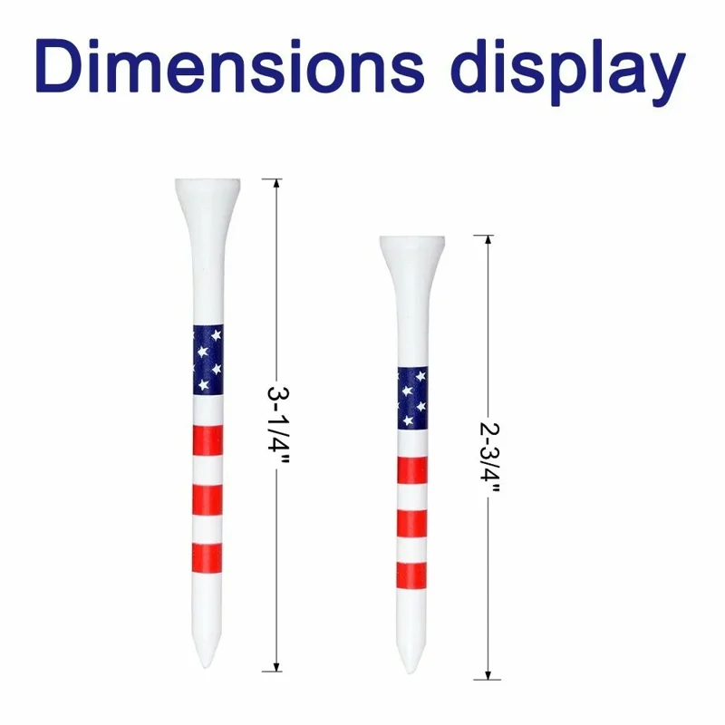 50Pcs Golf Tees Colorful Striped Bamboo Golf Ball Holder for Driving Range Practice - 83mm