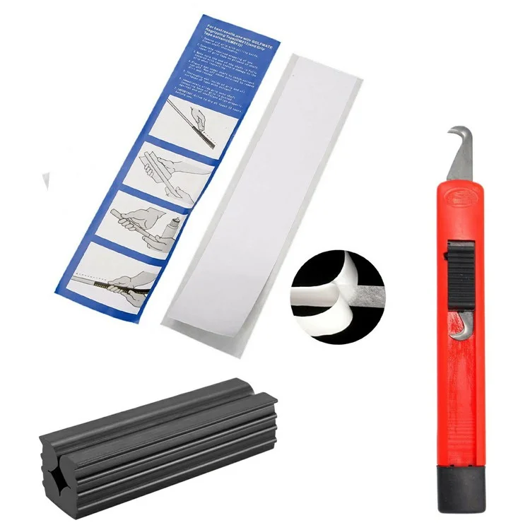 Trousse d'outils de remplacement de grip de golf avec ruban adhésif de grip de golf et lame de crochet pour regripper les clubs de golf
