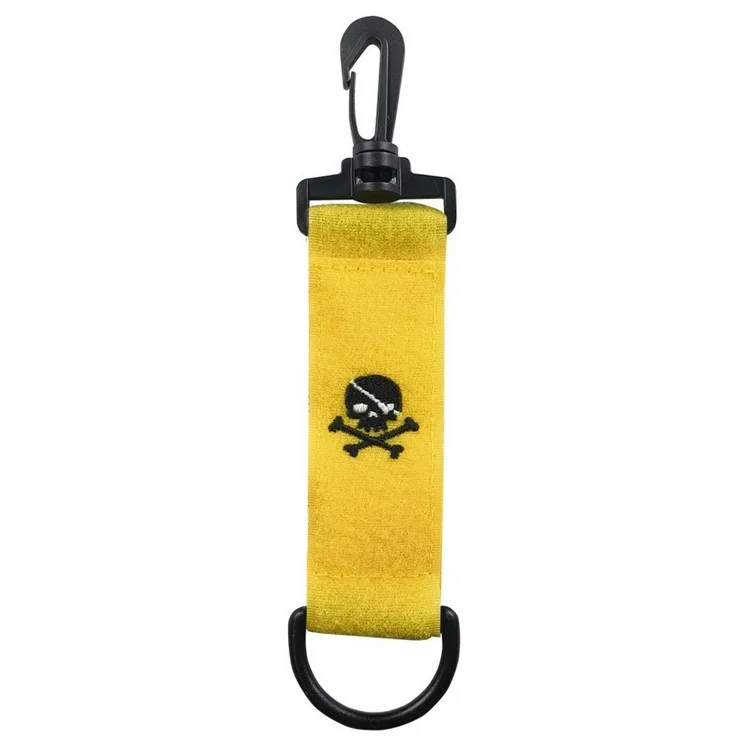 Golf Glove Grabber Holder Double Sided Golf Gloves Belt Keeper Strap with Metal Clip and Keyring - Yellow
