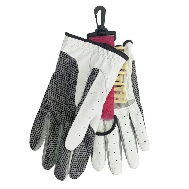 Golf Glove Grabber Holder Double Sided Golf Gloves Belt Keeper Strap with Metal Clip and Keyring - Yellow