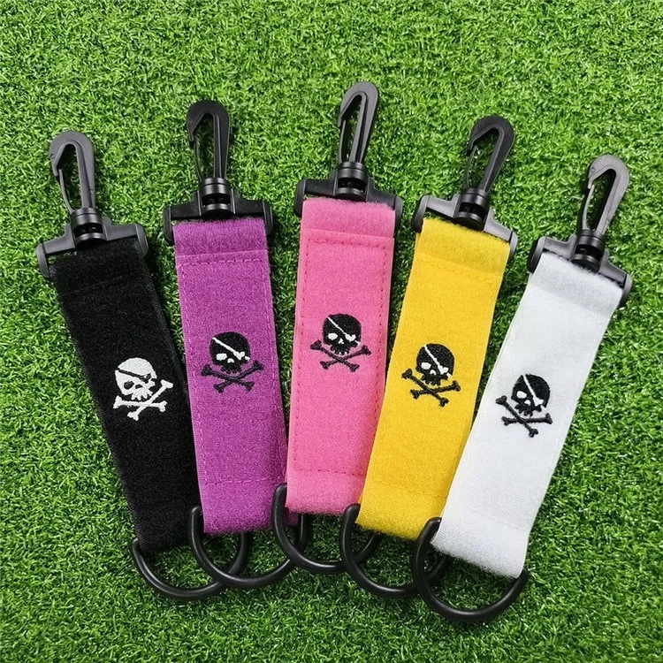 Golf Glove Grabber Holder Double Sided Golf Gloves Belt Keeper Strap with Metal Clip and Keyring - Yellow