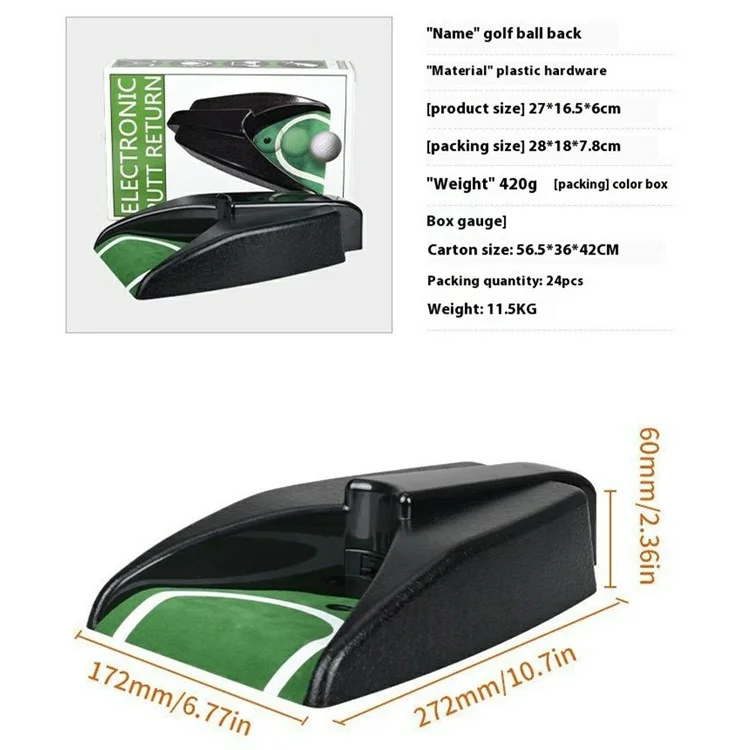 Coupe de golf automatique pour la pratique du putting, aide à l'entraînement au golf avec retour automatique du ball, pour l'extérieur, le jardin et la pelouse.