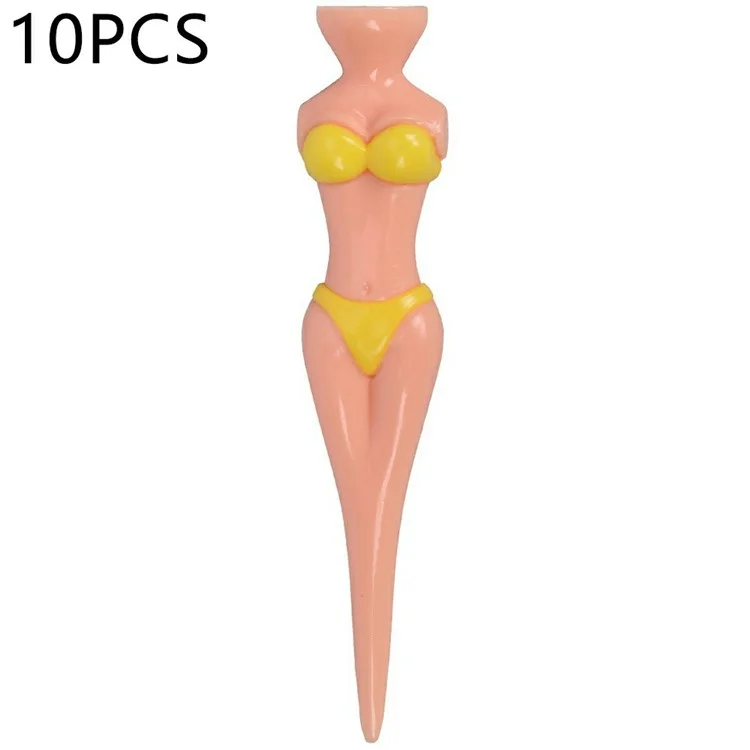 10 supports de clous en plastique pour modèle de bikini, 8 x 11 cm, supports de balles de golf - Jaune