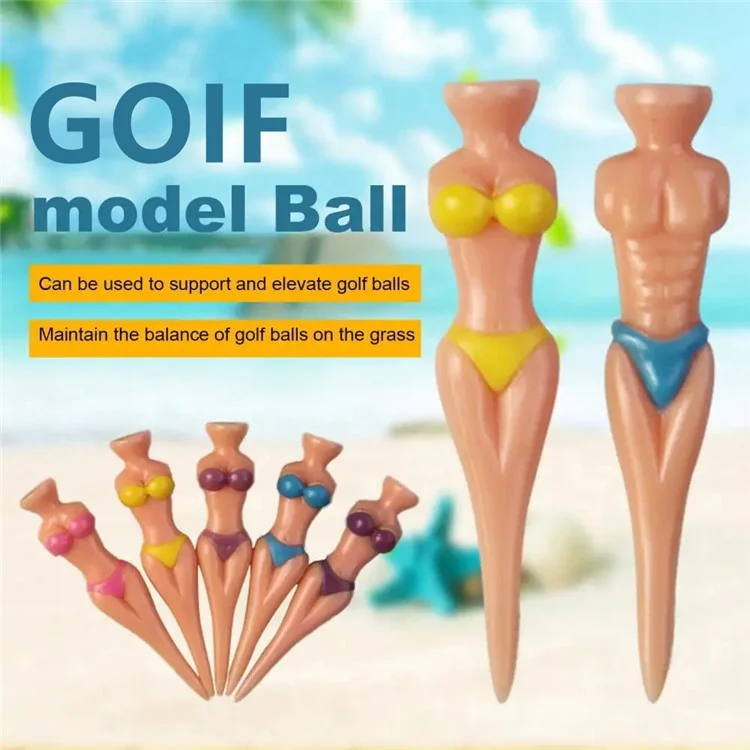10 supports de clous en plastique pour modèle de bikini, 8 x 11 cm, supports de balles de golf - Jaune