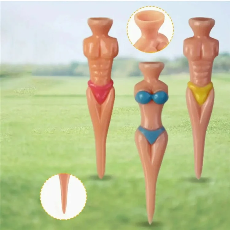 10 supports de clous en plastique pour modèle de bikini, 8 x 11 cm, supports de balles de golf - Jaune