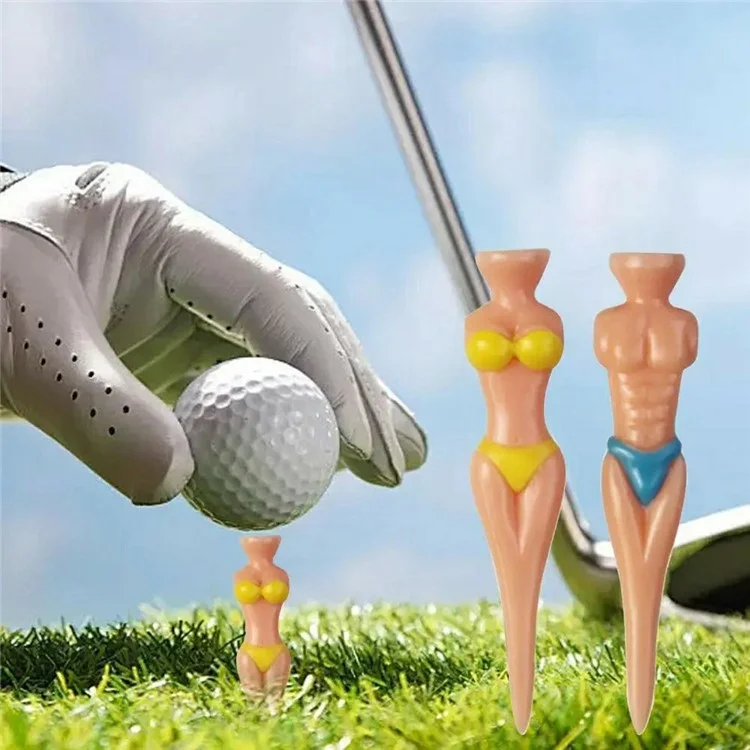 10 supports de clous en plastique pour modèle de bikini, 8 x 11 cm, supports de balles de golf - Jaune