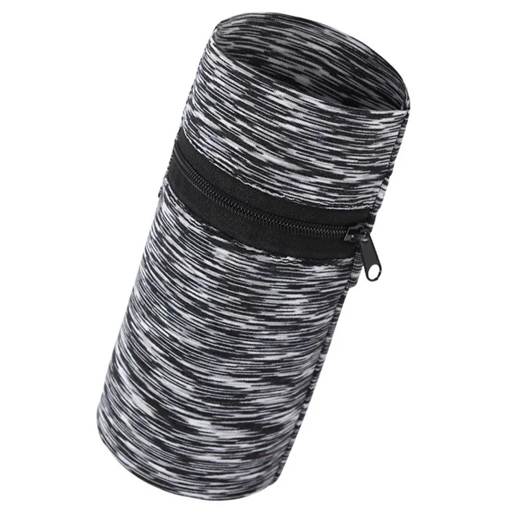 Outdoor Running Armband Phone Holder Arm Bag Mini Wallet for Fitness Jogging Cycling - Black Grey Stripe