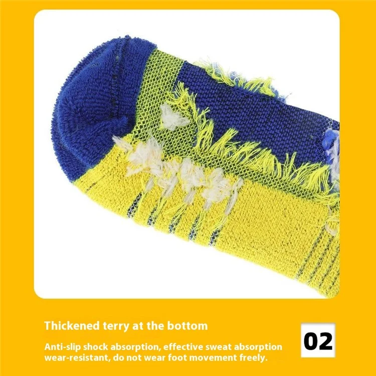 LINGTU 1 Pair Children Basketball Socks Mid-Calf Anti-Slip Sports Socks M Size for 34-38 - Style C / Yellow+Purple