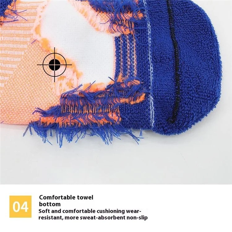 RONYUESS Stoßabsorbierende Laufsocken, atmungsaktive Radfahrersocken für den Knöchelbereich, Größe L (für Schuhgrößen 39 - 44) - Stil B / Weiß + Neongelb