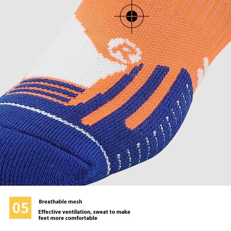 RONYUESS Shock Absorption Running Socks Breathable Cycling Ankle Socks Size L ( for Shoe Size 39 - 44 ) - Style C / Black+Orange