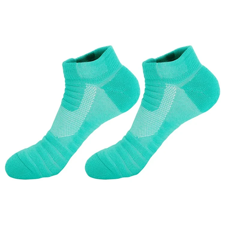 LINGTU JCB3001 1 Par de Meias Curtas de Basquete Masculinas Badminton Corrida Malha Esportiva Tamanho 39-44 - Verde