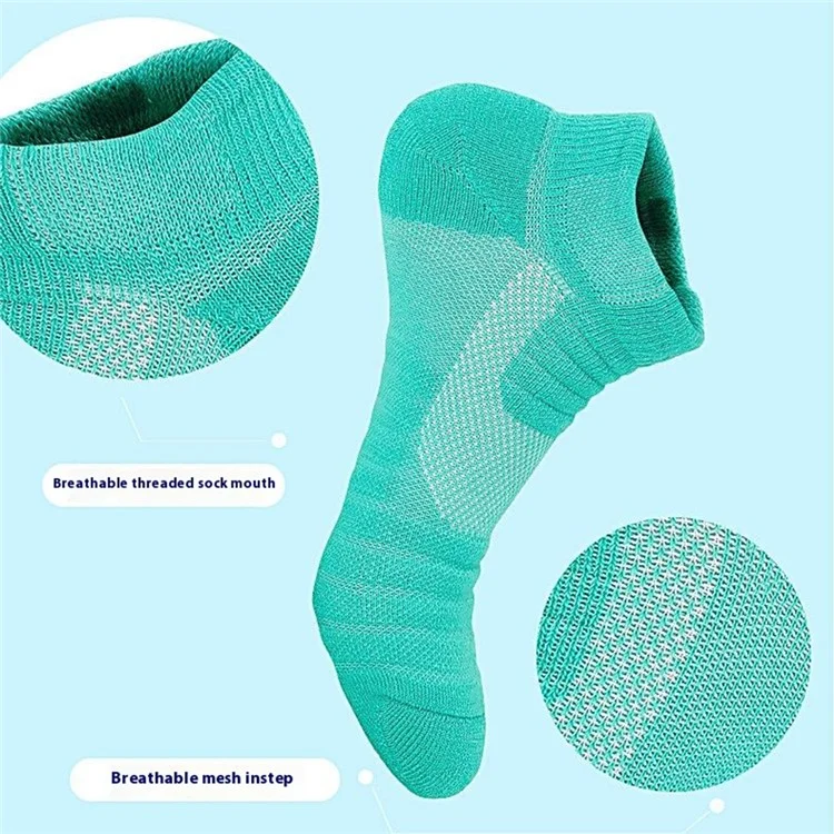 LINGTU JCB3001 1 Par de Meias Curtas de Basquete Masculinas Badminton Corrida Malha Esportiva Tamanho 39-44 - Verde