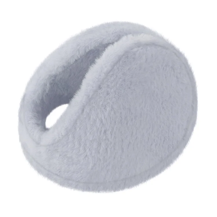 Warm Earmuffs Thick Rabbit Fur Ear Covers Winter Outdoor Cycling Windproof Ear Warmers - Grey