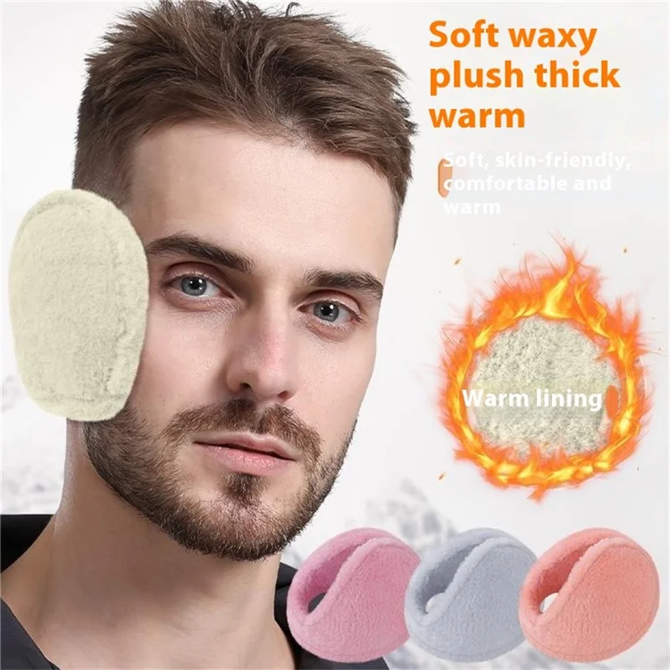 Warm Earmuffs Thick Rabbit Fur Ear Covers Winter Outdoor Cycling Windproof Ear Warmers - Grey
