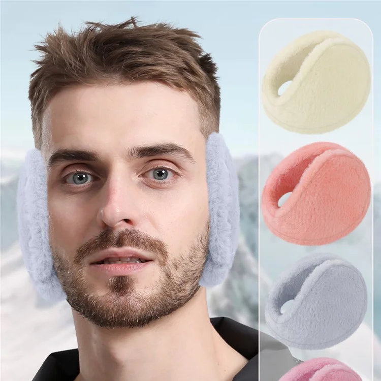 Warm Earmuffs Thick Rabbit Fur Ear Covers Winter Outdoor Cycling Windproof Ear Warmers - Grey