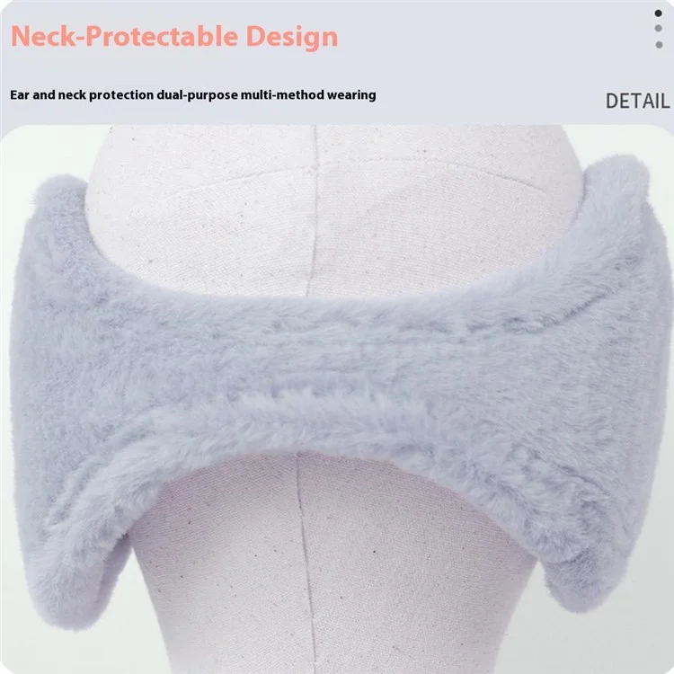 Warm Earmuffs Thick Rabbit Fur Ear Covers Winter Outdoor Cycling Windproof Ear Warmers - Grey