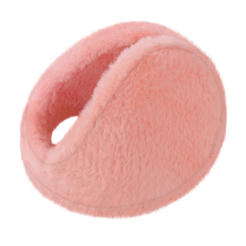Warm Earmuffs Thick Rabbit Fur Ear Covers Winter Outdoor Cycling Windproof Ear Warmers - Light Pink