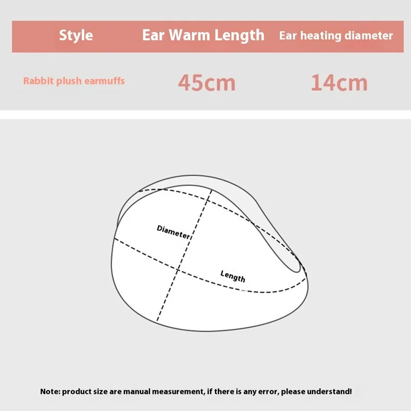 Warm Earmuffs Thick Rabbit Fur Ear Covers Winter Outdoor Cycling Windproof Ear Warmers - Light Pink