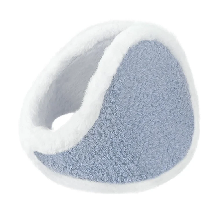 Orejera de invierno anticongelante de suave felpa de peluche, protección para el oído para ciclismo al aire libre a prueba de viento - Azul