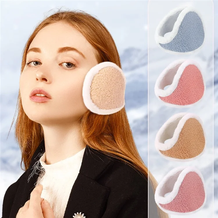 Orejera de invierno anticongelante de suave felpa de peluche, protección para el oído para ciclismo al aire libre a prueba de viento - Azul