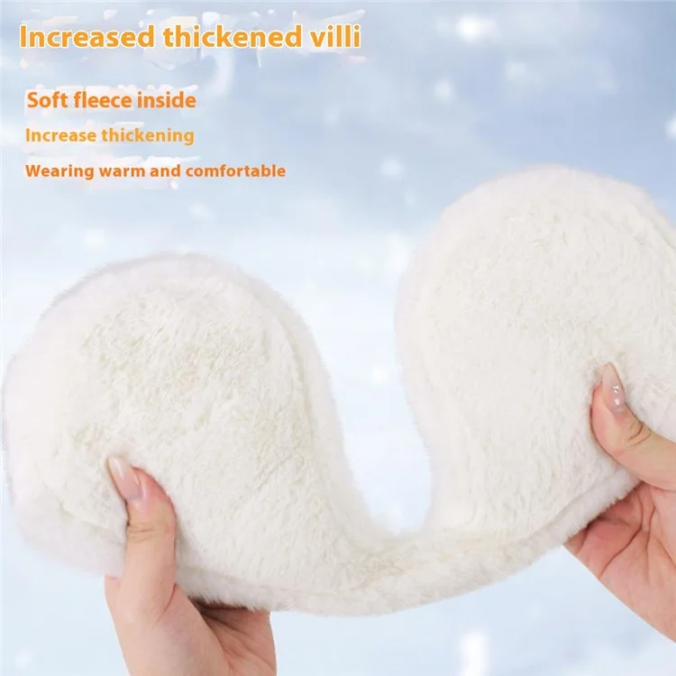 Orejera de invierno anticongelante de suave felpa de peluche, protección para el oído para ciclismo al aire libre a prueba de viento - Azul