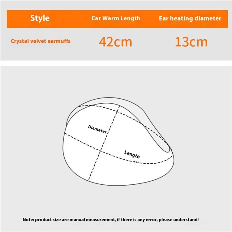 Winter Motorcycle Earmuffs Outdoor Skiing Ear Warmers Foldable Crystal Velvet Thermal Ear Covers - Navy Blue