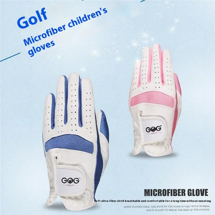 GOG 1 Par de Guantes de Golf Profesionales para Niños Niñas Transpirables de Microfibra - Rosa / S