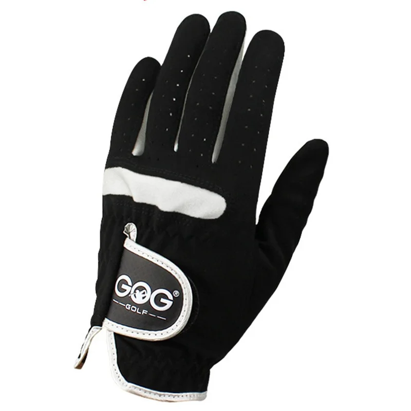 GOG 1Pc Men Golf Glove Soft Microfiber Breathable Sports Gloves for Left  /  Right Hand - Left Hand / Size 25