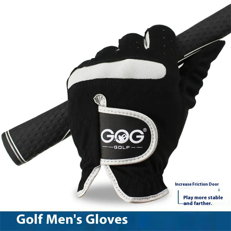 GOG 1Pc Men Golf Glove Soft Microfiber Breathable Sports Gloves for Left  /  Right Hand - Left Hand / Size 25