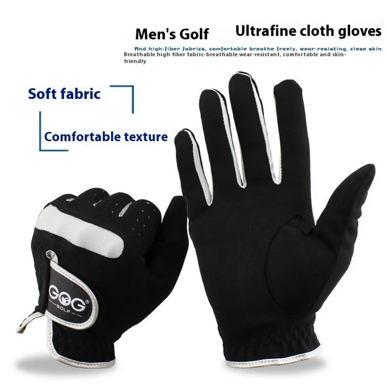 GOG 1Pc Men Golf Glove Soft Microfiber Breathable Sports Gloves for Left  /  Right Hand - Left Hand / Size 25