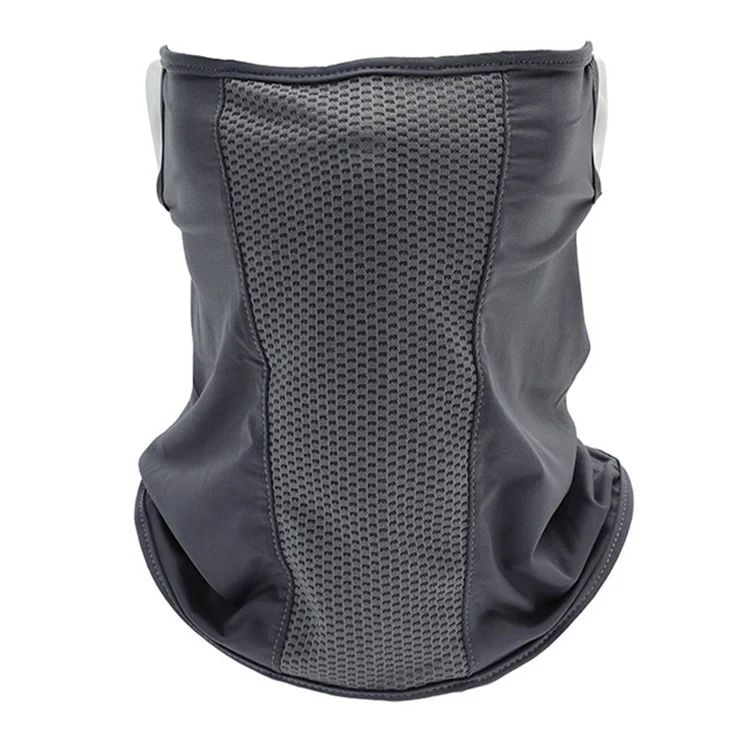 Summer Outdoor Fishing Face Mask Ear Hanging Neck Gaiter Breathable Mesh Cycling Sports Face Shield - White
