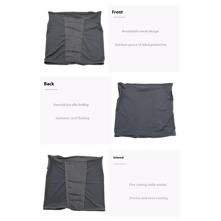 Summer Outdoor Fishing Face Mask Ear Hanging Neck Gaiter Breathable Mesh Cycling Sports Face Shield - White