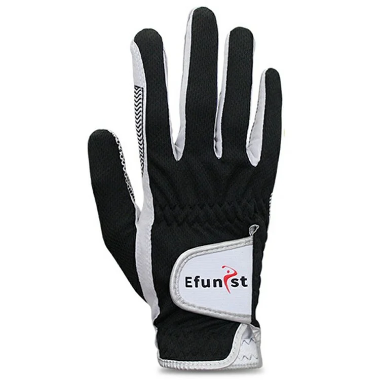 EFUNIST 1Pc Professional Golf Gloves Anti Slip Men Breathable Golf Club Training Gloves Black - Right Hand / Size 22
