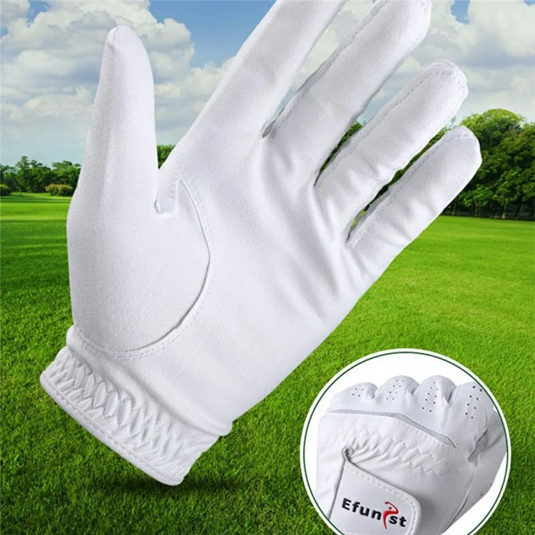 1 paire de gants de golf professionnels EFUNIST en microfibre nano respirante - Blanc main gauche / Taille 22
