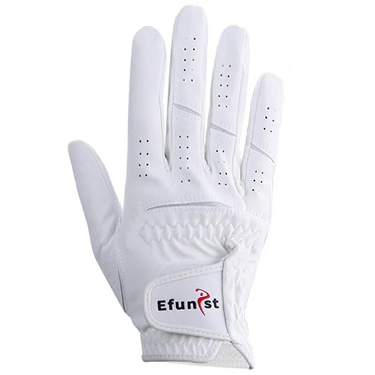 EFUNIST 1Pc Professional Golf Club Training Gloves Nano Microfiber Cloth Breathable Golf Gloves - White Right Hand / Size 26