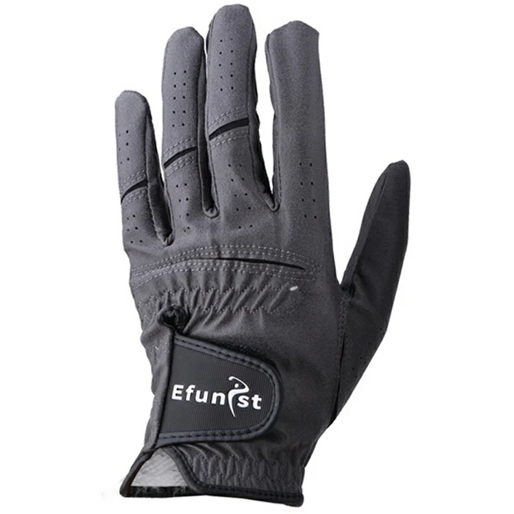 EFUNIST 1Pc Professional Golf Club Training Gloves Nano Microfiber Cloth Breathable Golf Gloves - Dark Grey Left Hand / Size 22