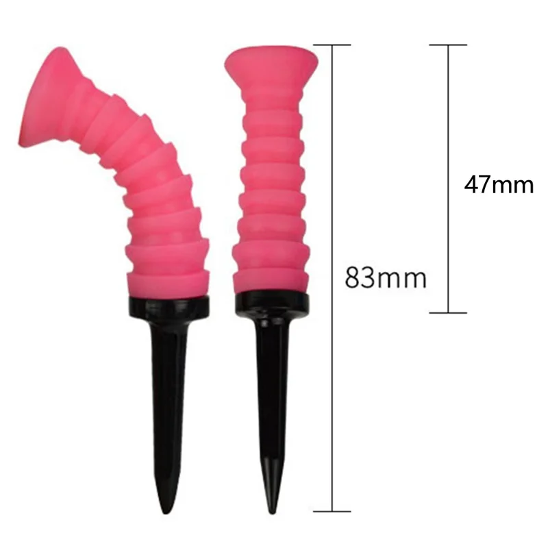 Niedrigreibungs-360-Grad-flexibler Gummi-Golftee zum Trainieren von Golfputts - Gelb