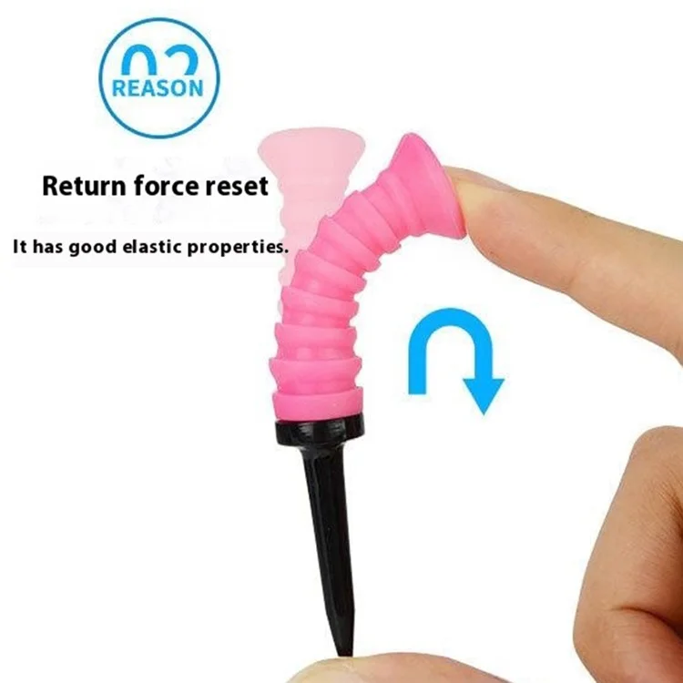 Low Friction 360 Degree Flexible Rubber Golf Tee for Golf Putting Practicing Training Aid - Blue