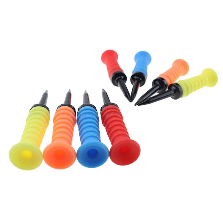 Low Friction 360 Degree Flexible Rubber Golf Tee for Golf Putting Practicing Training Aid - Blue