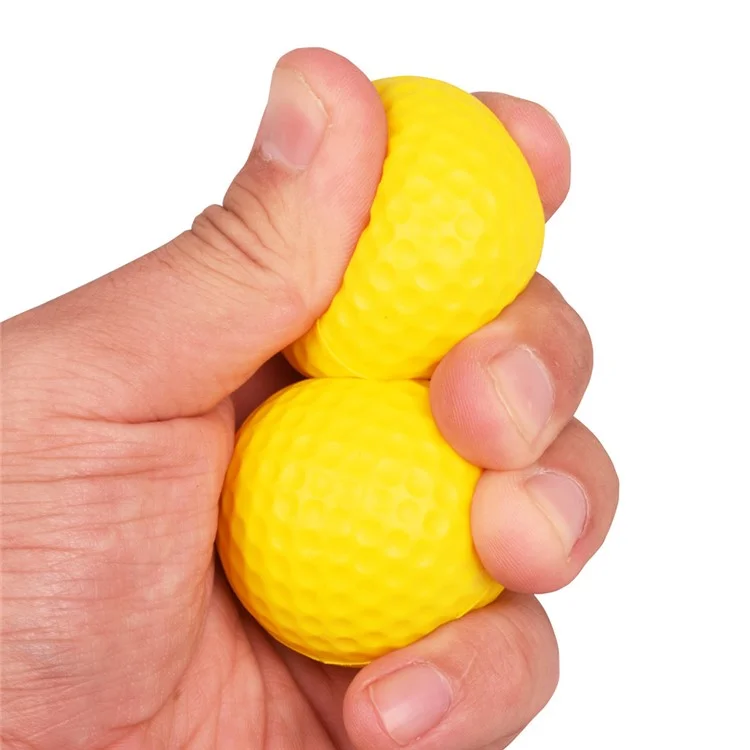 SL001 5 pièces / ensemble Balles d'entraînement de golf de 42 mm Balles en mousse PU haute élasticité pour la pratique en intérieur - Jaune