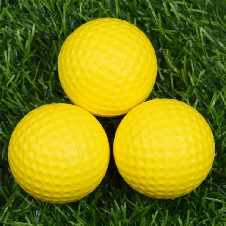 SL001 5 pièces / ensemble Balles d'entraînement de golf de 42 mm Balles en mousse PU haute élasticité pour la pratique en intérieur - Jaune