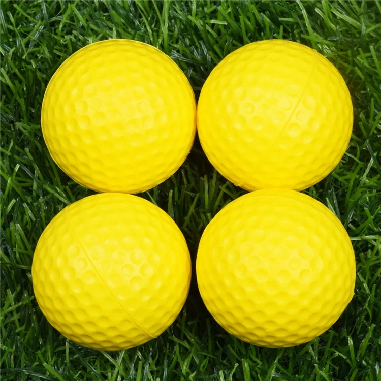 SL001 5 pièces / ensemble Balles d'entraînement de golf de 42 mm Balles en mousse PU haute élasticité pour la pratique en intérieur - Jaune