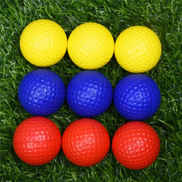 SL001 5 pièces / ensemble Balles d'entraînement de golf de 42 mm Balles en mousse PU haute élasticité pour la pratique en intérieur - Jaune