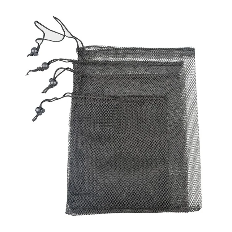 Bolsa de malla para pelotas de golf de 15 x 20 cm con cierre de cordón, bolsa de almacenamiento de nailon que sostiene 15 pelotas