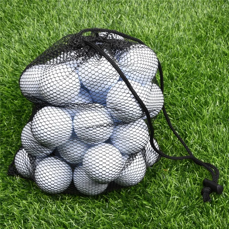 20 x 30cm Golf Ball Mesh Bag Drawstring Closure Nylon Storage Pouch Holds 40 Balls