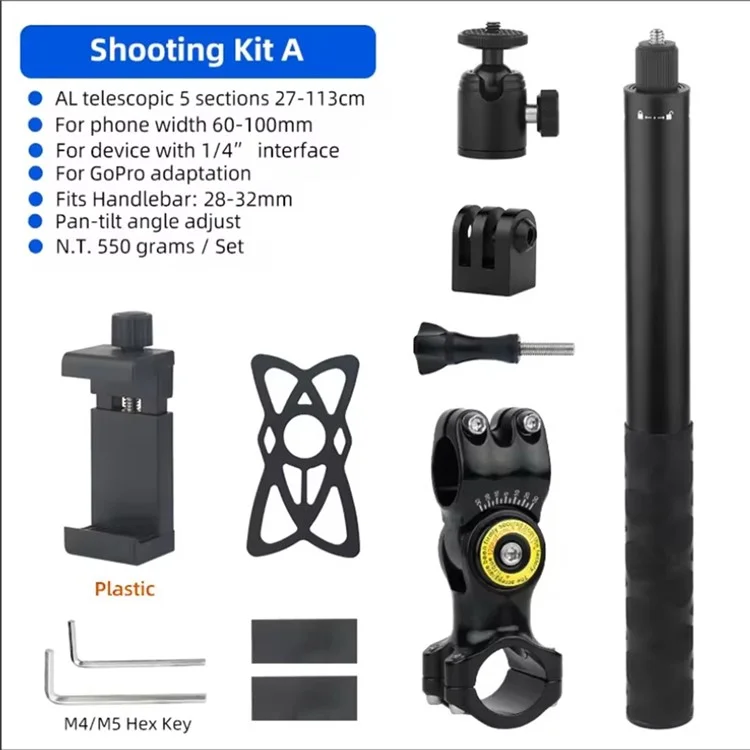 Support de caméra de vélo KMR011A avec support de téléphone en plastique M06A