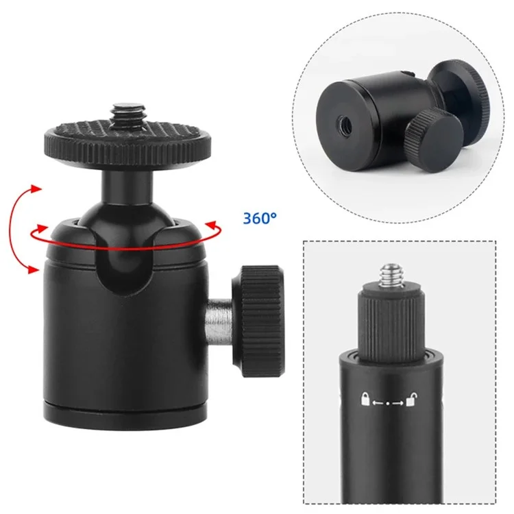 KMR011B Bicycle Handlebar Mount Sport Camera Holder Selfie Stick Kit with Aluminum Alloy Phone Clamp M06B