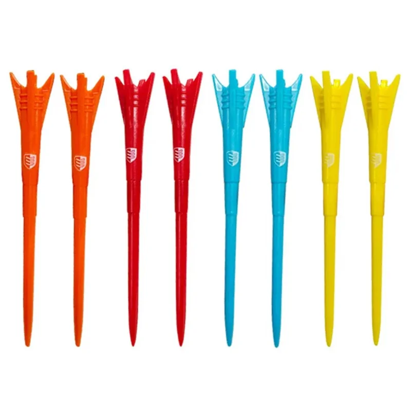 CAITON 8Pcs Mixed Colors Golf Tees 83mm Rocket Shaped Low Resistance 3-Stage Plastic Tees