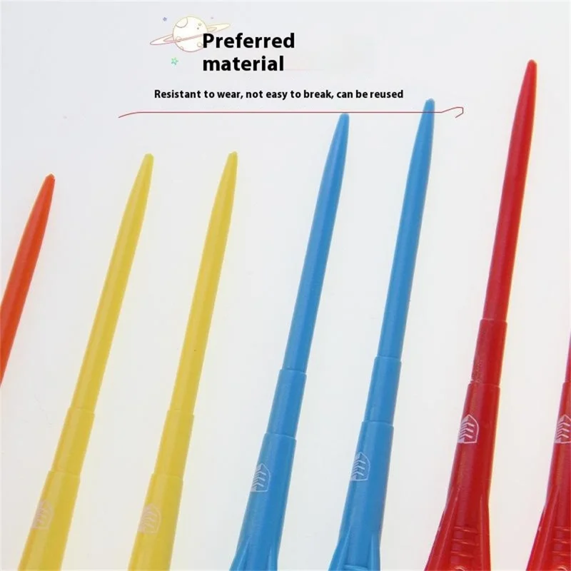 CAITON 8Pcs Mixed Colors Golf Tees 83mm Rocket Shaped Low Resistance 3-Stage Plastic Tees