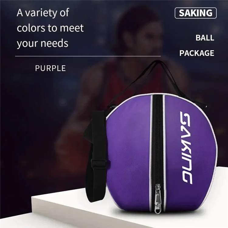 Haltbare Polyester-Faser-Basketball-Tasche 30 cm Sporttrainingsrucksack mit verstellbarem Schultergurt - Lila